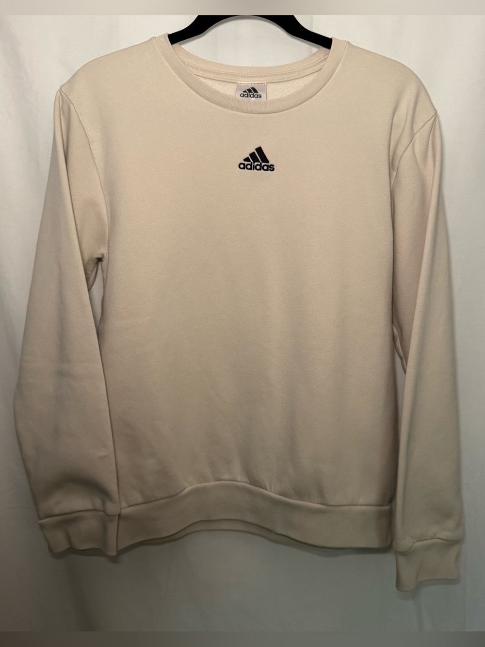 Adidas Center Logo Crewneck Sweatshirt Beige-Size L